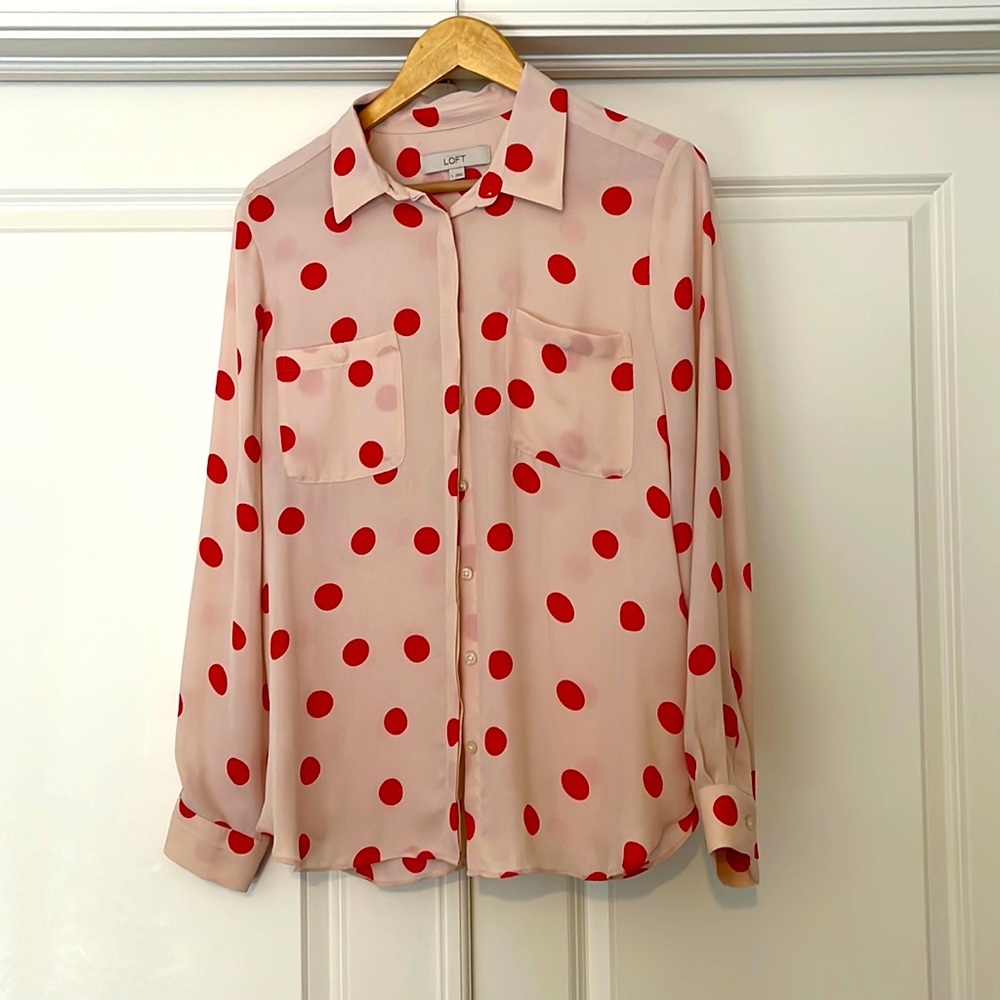 Ann Taylor Loft polka dot blouse